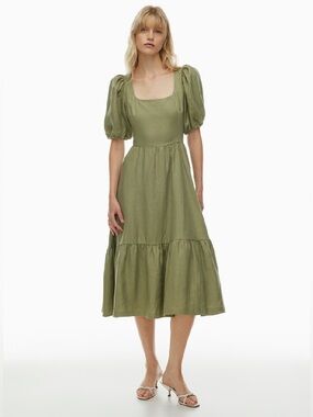 NEW Ascot Linen Dress fit-and-flare midi dress size 6